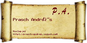 Prasch András névjegykártya